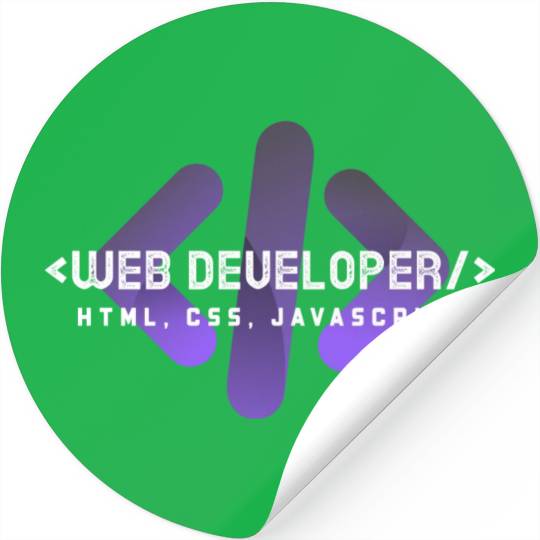 Web Developer Typography (HTML, CSS, JavaScript) Stickers