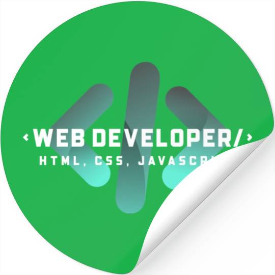 Web Developer Typography (HTML, CSS, JavaScript) Stickers