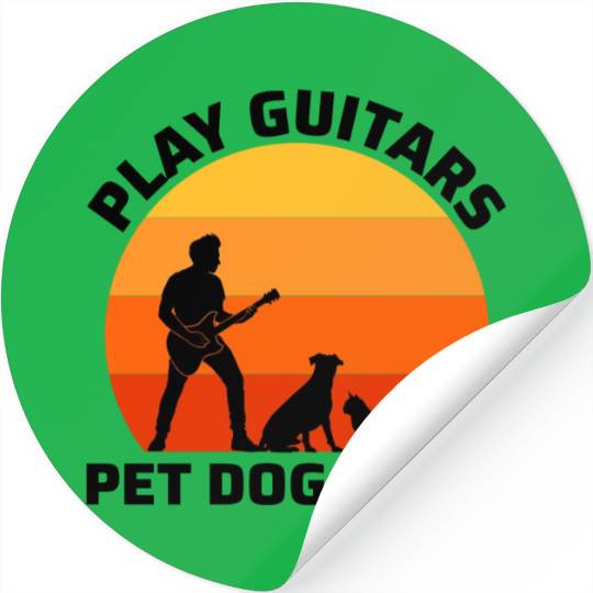Bass Guitar Player Musician Bassist Cat Dog Animal Stickers