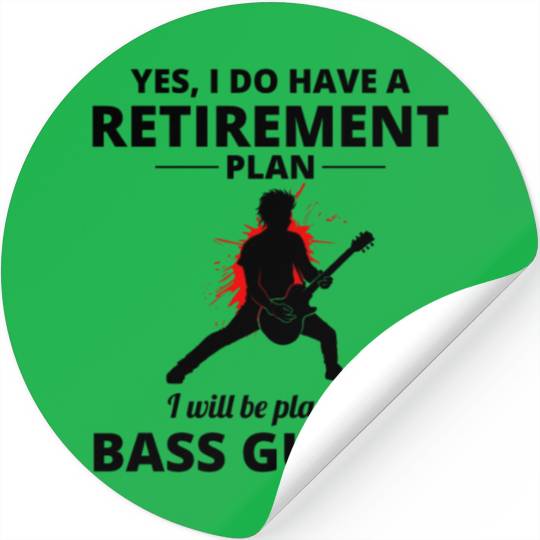 Bass Guitar Player Musician Bassist Retirement Stickers