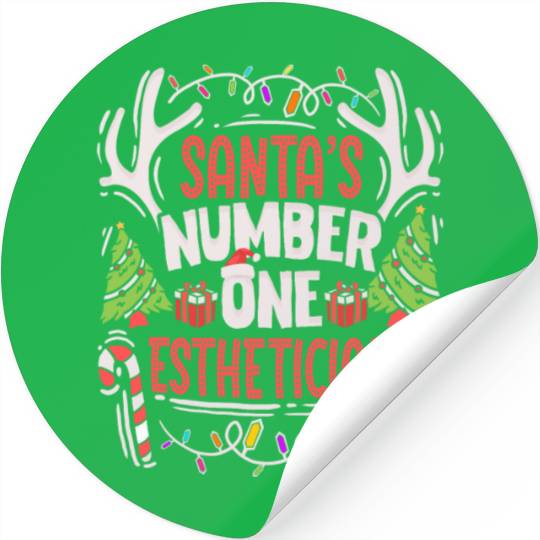 Santas Number One Esthetician Christmas Skin Care Stickers