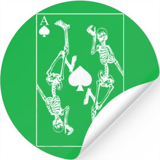 Skeletons Ace Of Spades Poker Card Gambling Stickers