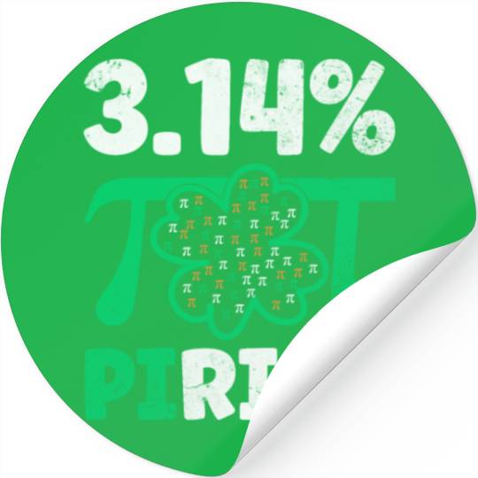 3.14% PIrish Funny St. Patricks Math Geek Pi Day Stickers