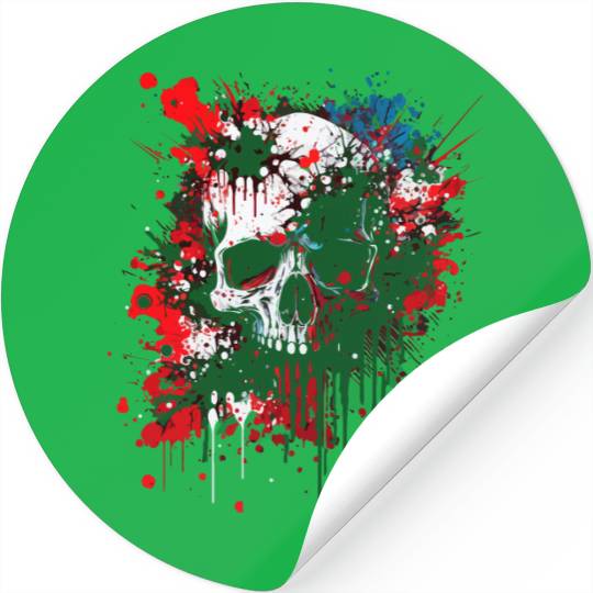 Ink Splatter Skull Stickers