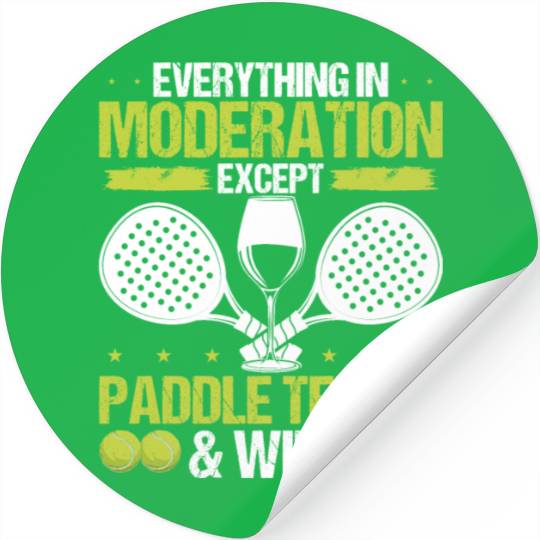 Paddle Tennis Player Wine Drinking Paddle Team Stickers