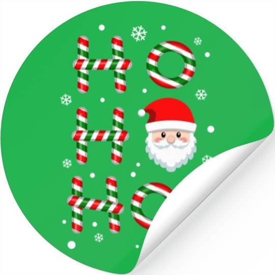 Ho Ho Ho Santa Claus Candy Cane Christmas, Xmas Stickers