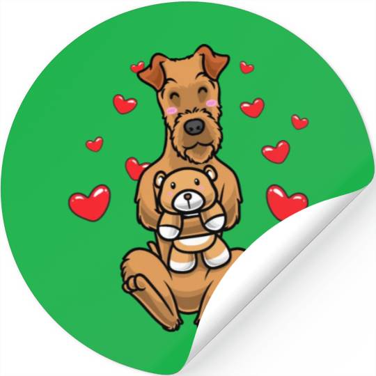 Kawaii Irish Terrier Stuffed Animal Dog Irish Red Stickers