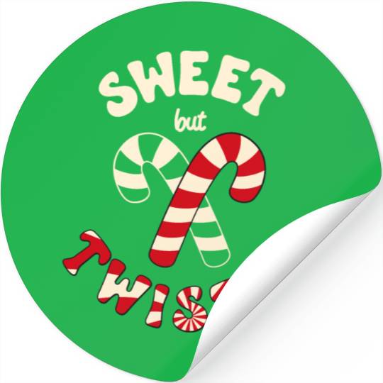 Sweet but twisted candy canes pun Stickers