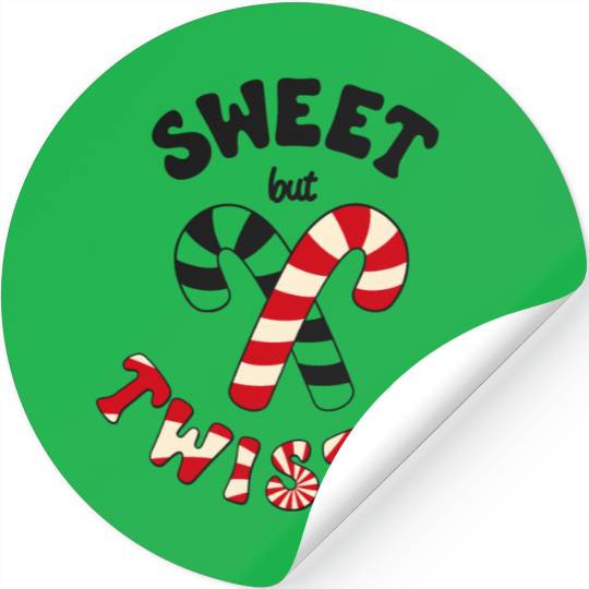 Sweet but twisted candy canes pun Stickers