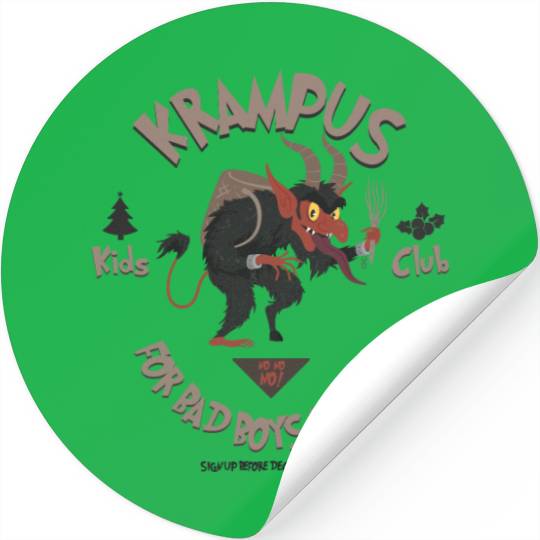 Krampus Kids Club Naughty Bad Boys & Girls Xmas Stickers