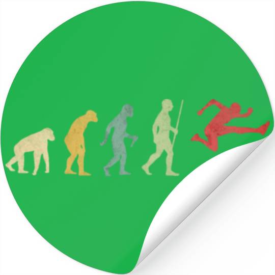 Hurdles Man Running Evolution Stickers