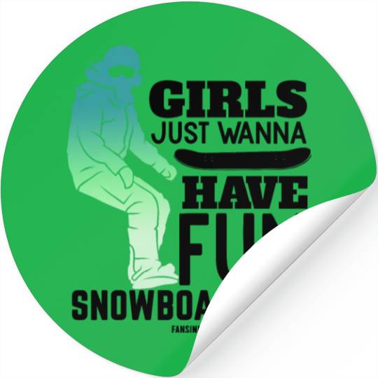 Snowboard girl woman winter holidays Stickers