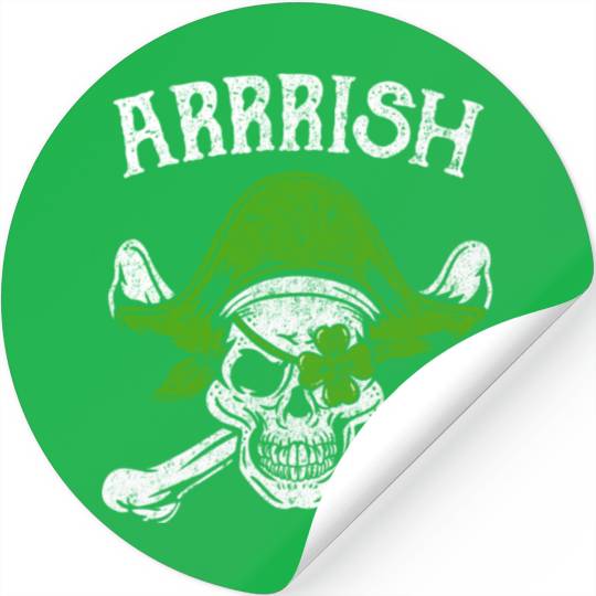 Arrrish With Grunge St. Patrick's Day Pirate Stickers