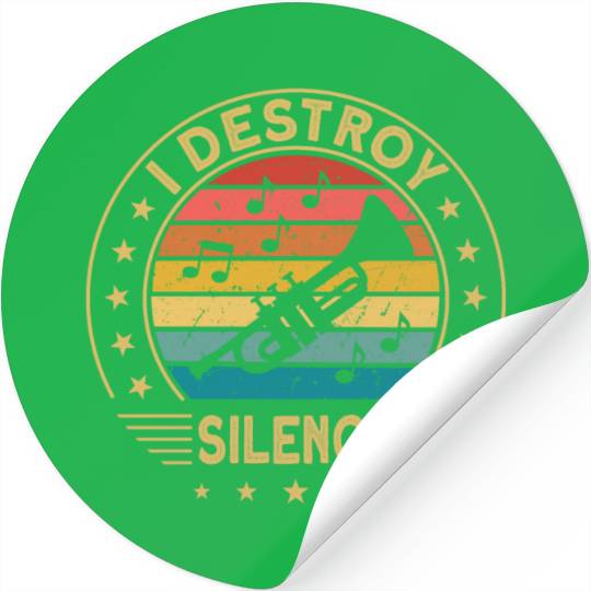 Trumpet Trumpetist I Destroy Silence loud music Stickers