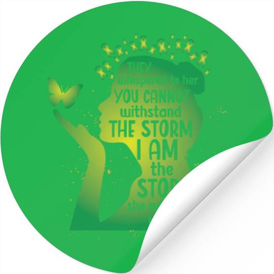 Mental Health Green Ribbon Butterfly Stickers