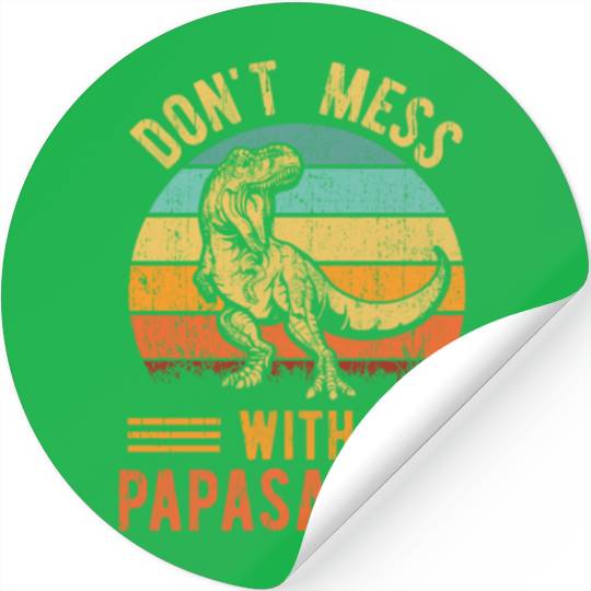 Papa Dad Father Dinosaur Funny Design - Papasaurus Stickers