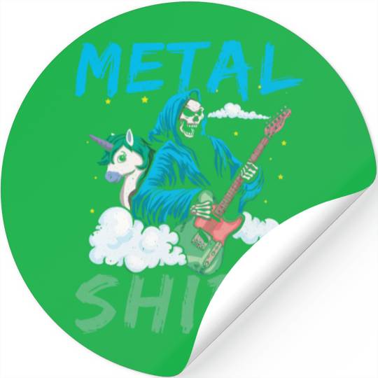 Grim Bone Unicorn Guitar Metal Music Heavy Stickers