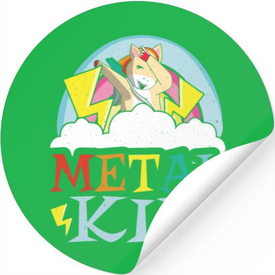 Guitar Metal Kid Music Rock Dab Unicorn Kawaii Stickers