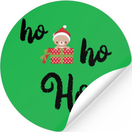 ho ho ho Christmas Bear Stickers