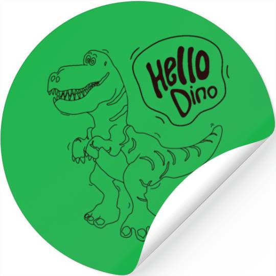 monochrome dinosaur for kids coloring page Stickers