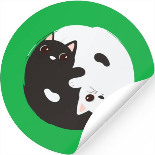ying yang cat Stickers