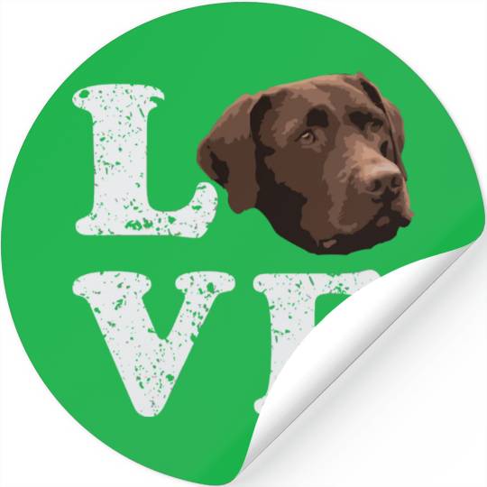 I Love My Chocolate Lab Labrador Retriever Dog Stickers