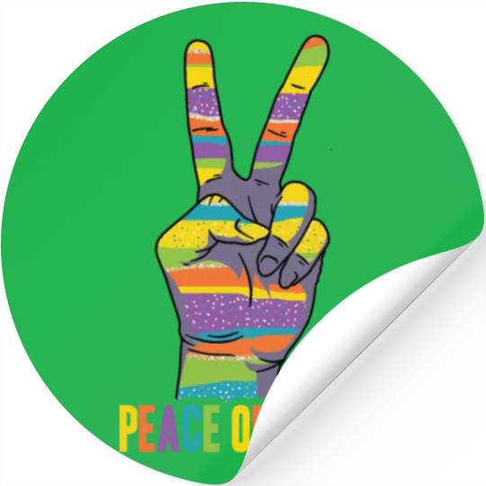 Peace of Cake Hand Sign Peaceful World Earth Stickers