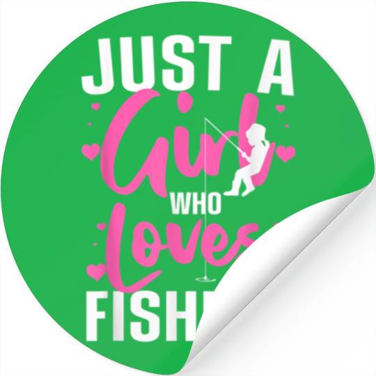Funny Fishing Design For Girls Women Kids Angler Stickers