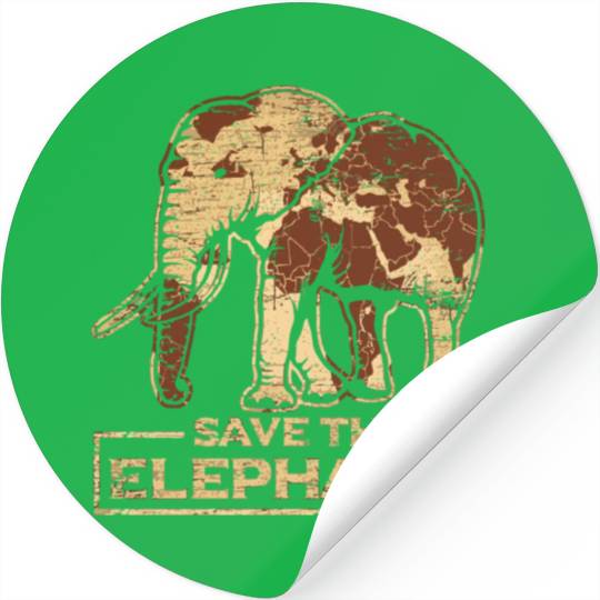 Save The Elephants Elephant Stickers
