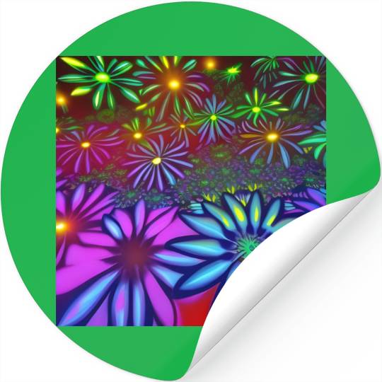 Psychedelic flowers Stickers