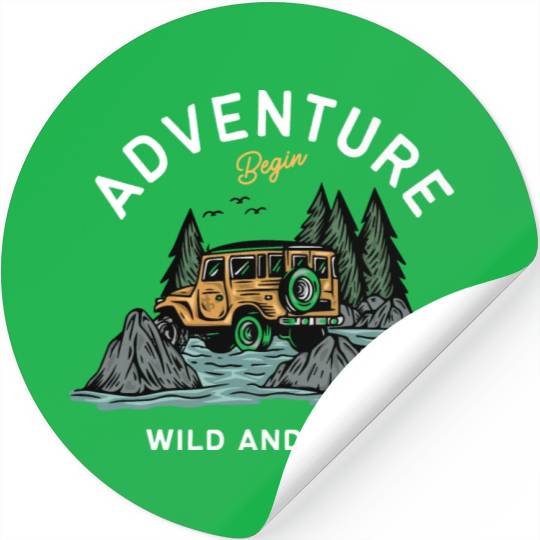 Light Blue Illustration Adventure Stickers