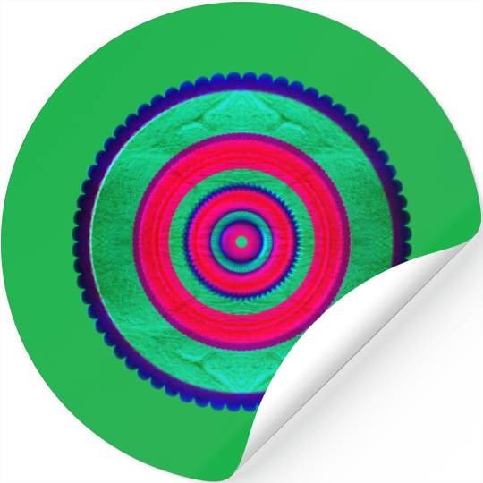 Green-Pink Circle Geometric Pattern Stickers