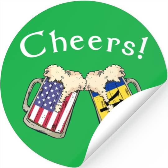 Barbadian American Grown Country Cheers Beer Drink Stickers