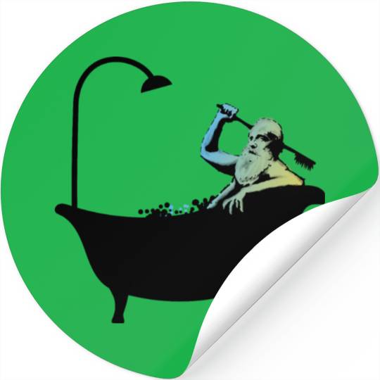 Banksy - Grandpa in the bathtub Stickers
