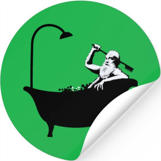 Banksy - Grandpa in the bathtub Stickers