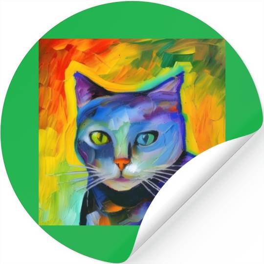 Fantasy portrait of a cat Stickers