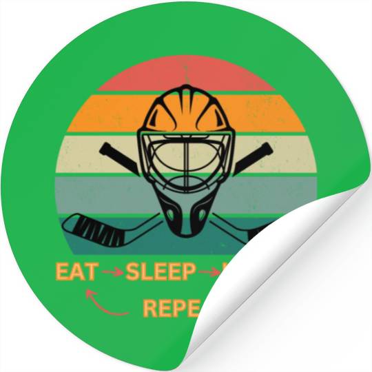 Eat Sleep Hockey Repeat Stickers