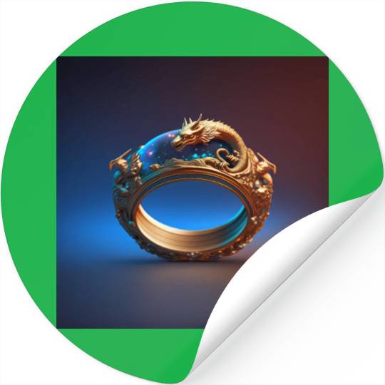 Dragon space ring Stickers
