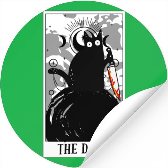The Devil Tarot Card Funny Cat Tarot Card A Tarot Stickers