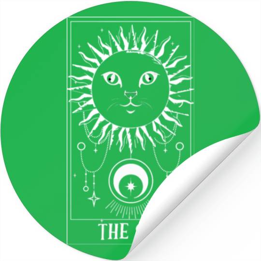 The Sun Tarot Card Funny Cat Tarot Card For Tarot Stickers