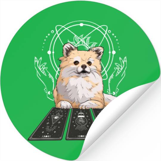 Corgi Tarot Card Reader Cool Tarot Cartomancy Stickers