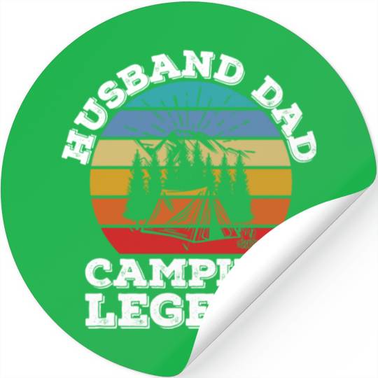 Husband Dad Camping Legend Stickers