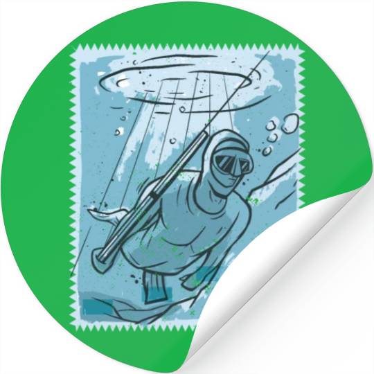 Underwater fishing fisherman Underwater fishing fi Stickers