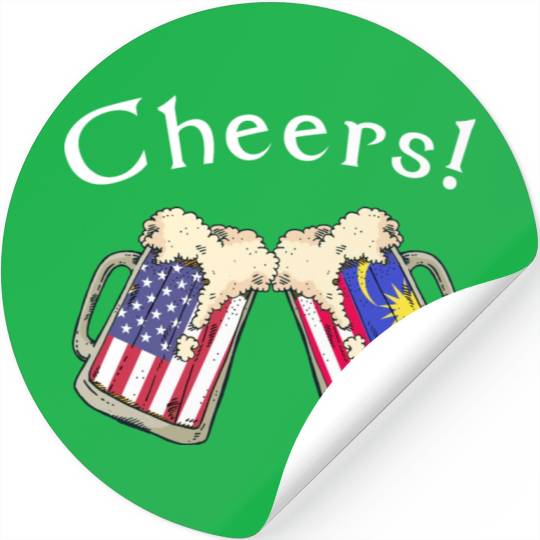 Malaysian American Grown Country Cheers Beer Drink Stickers