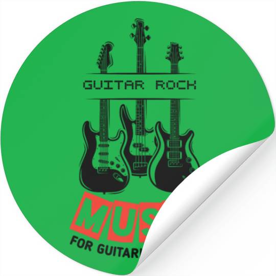 Guitar Rock Music For Guitarists Retro Stickers