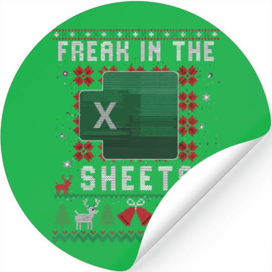 Freak In The Sheets Excel Ugly Christmas Sweater Stickers