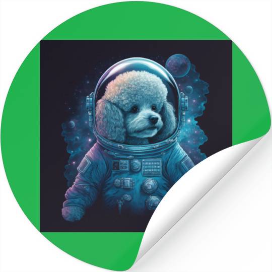 A Poodle In Space Stickers