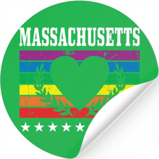 Massachusetts Pride Flag Pride Month LGBTQ Flag Stickers