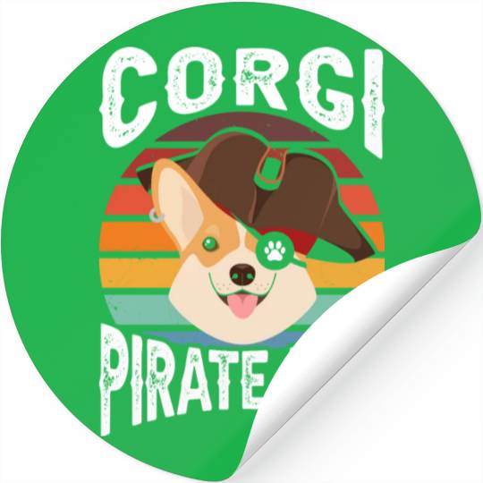 Corgi Pirate Dog Stickers