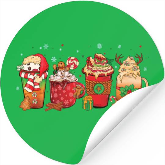 Hot Chocolate Cup Peppermint Mocha Stickers